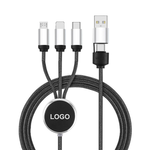 Multi Nylon Braided 3 in 1 Usb Cable With LED Light