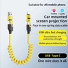 Retractable 65W USB 2.0 Spring Data Cables for Car