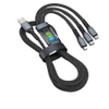 Multi 100W Nylon USB 3 in 1 Charging Cable Flexi