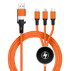 Multi Nylon Braided 3 in 1 Usb Cable With LED Light