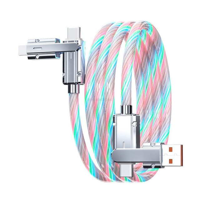 Custom 4 in 1 Transparent Charging Cable with Luminous Design