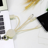 Wheat Straw Eco-Friendly 3 in 1 USB 2.0 Charging Cable-Flexi