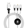 Multi Nylon Braided 3 in 1 Usb Cable With LED Light