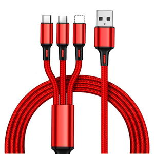 Universal 3 in 1 Charging Cable Multi Nylon USB Data Cables