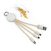 Wheat Straw Eco-Friendly 3 in 1 USB 2.0 Charging Cable-Flexi