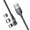 540 Degree Rotating 3 in 1 LED Magnetic USB Cable
