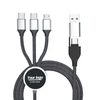 Multi Nylon Braided 3 in 1 Usb Cable With LED Light