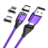 Magnetic USB Cable 3A Fast Charging cable 540° Rotate with Type C+Micro+Lightning Plugs