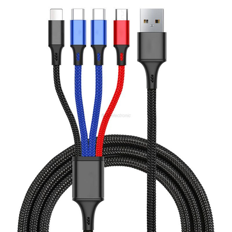Multi Charging Cable 4-in-1 Nylon Braided Data Cables