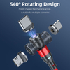 540 Degree Rotating 3 in 1 LED Magnetic USB Cable