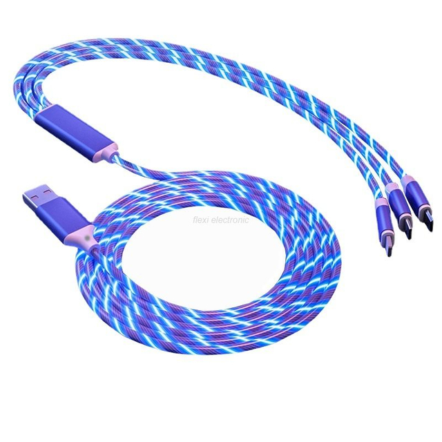 Streamer 3 in 1 Fast USB Charging Cable Flexi