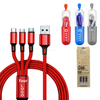 Universal 3 in 1 Charging Cable Multi Nylon USB Data Cables