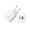 EU USB -lader 20W met type C -poort + QC3.0 -poort