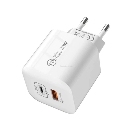 EU USB Charger 20W with Type C port + QC3.0 Port