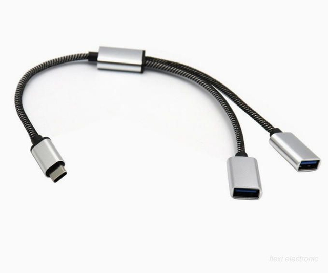 2 in 1 USB C Splitter Cable Hub