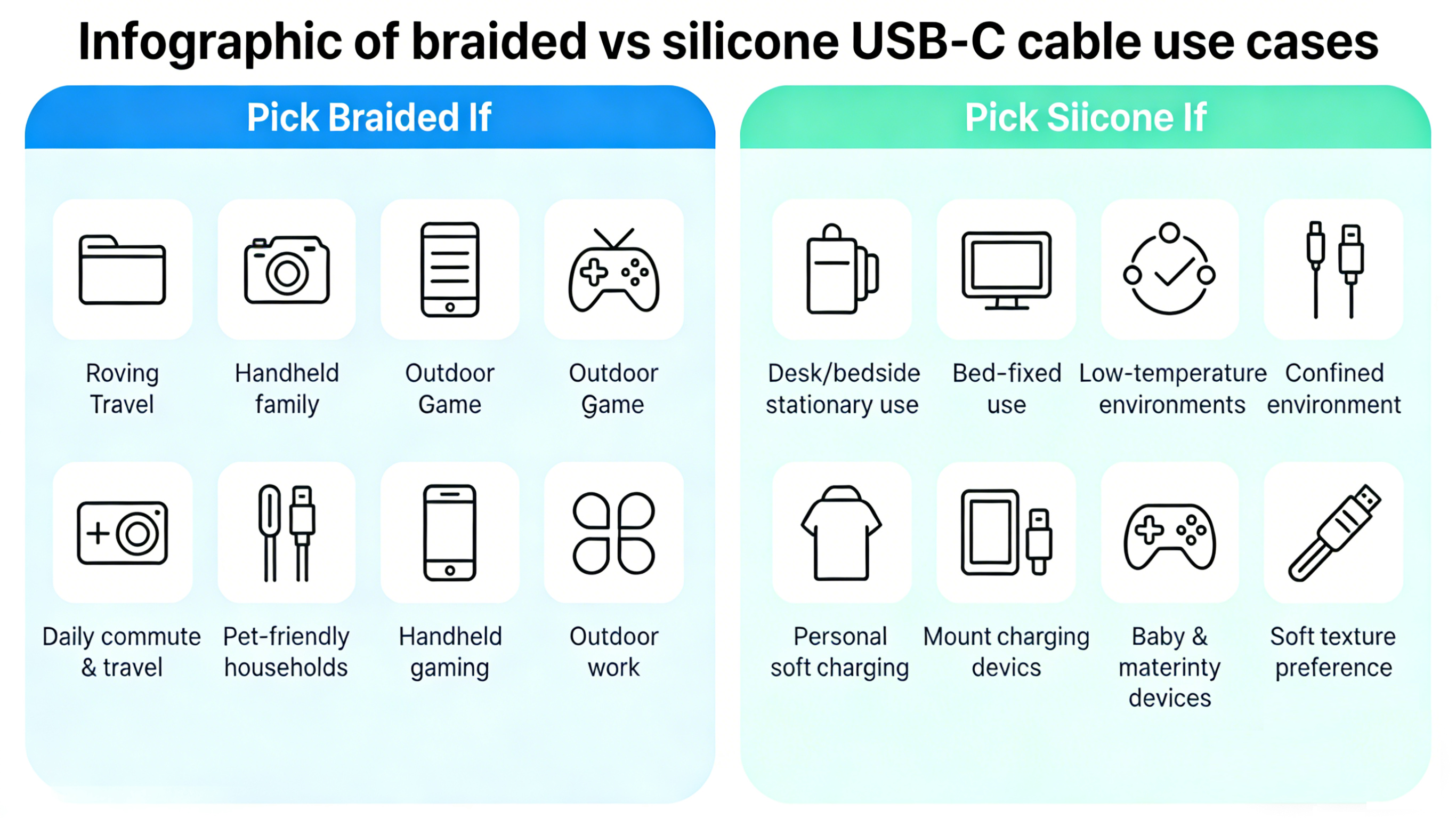 braided or silicone usb cable